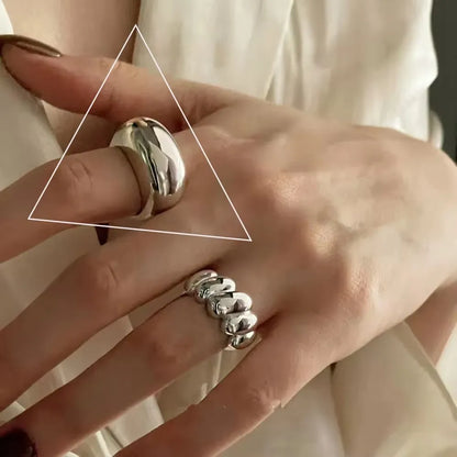 VENTFILLE 925 Sterling Silver Irregular Design Wave Golden Stackable Finger Rings Trendy Adjustable For Women Gifts Dropshipping