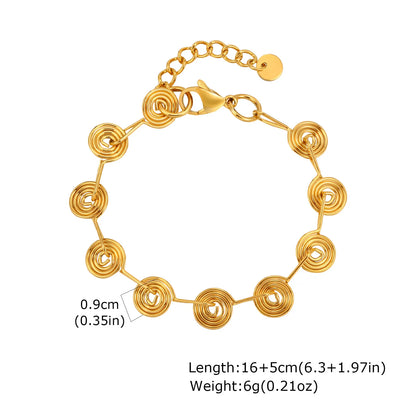 Chunky Stainless Steel Link Chain Bracelet For Woman, Gold Plated Layering Bracelets Wristband Waterproof Jewelry