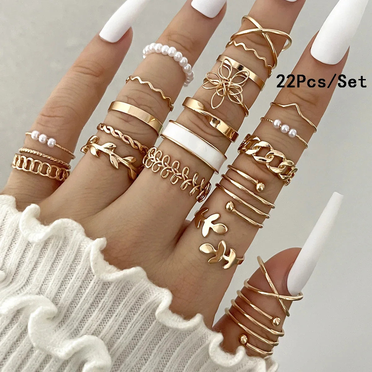 30Pcs Bohemian Geometric Knuckle Rings Set For Women Gold Silver Color Finger Ring Girls Fashion Party Jewelry Accessories